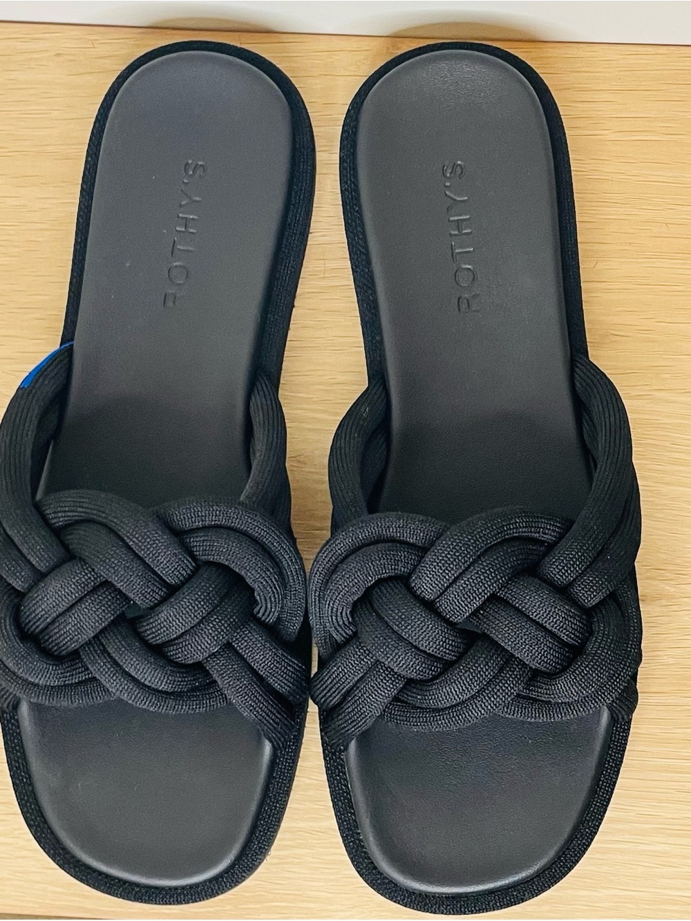 NWOT Rothy's Black Knotted Slide Sandals - Women